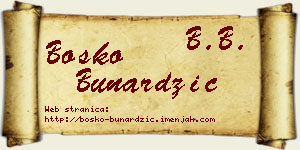 Boško Bunardžić vizit kartica